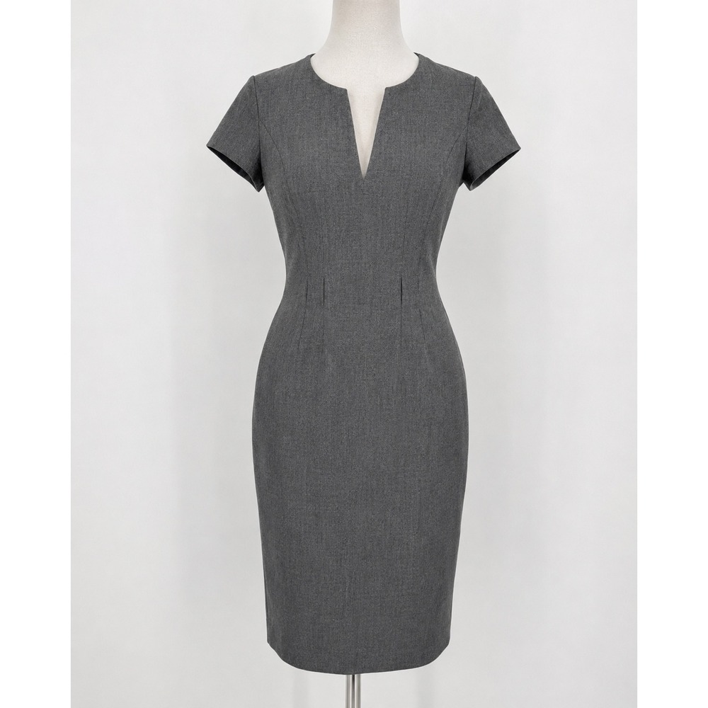 Ralph Lauren Black Label Wool Sheath Dress Size‎ 4 Gray Workwear Minimalist Chic